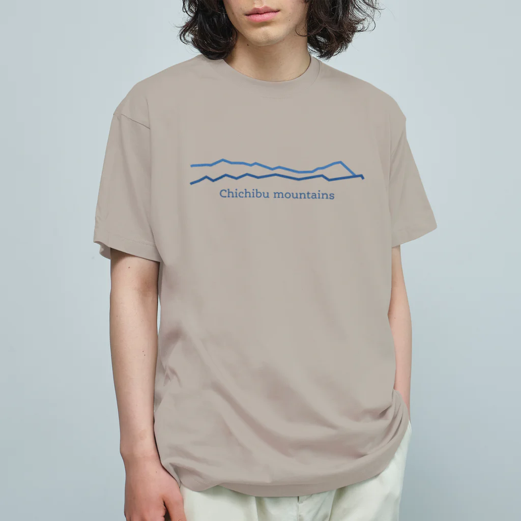 KAWAGOE GRAPHICSの川越から見た秩父の山々 オーガニックコットンTシャツ