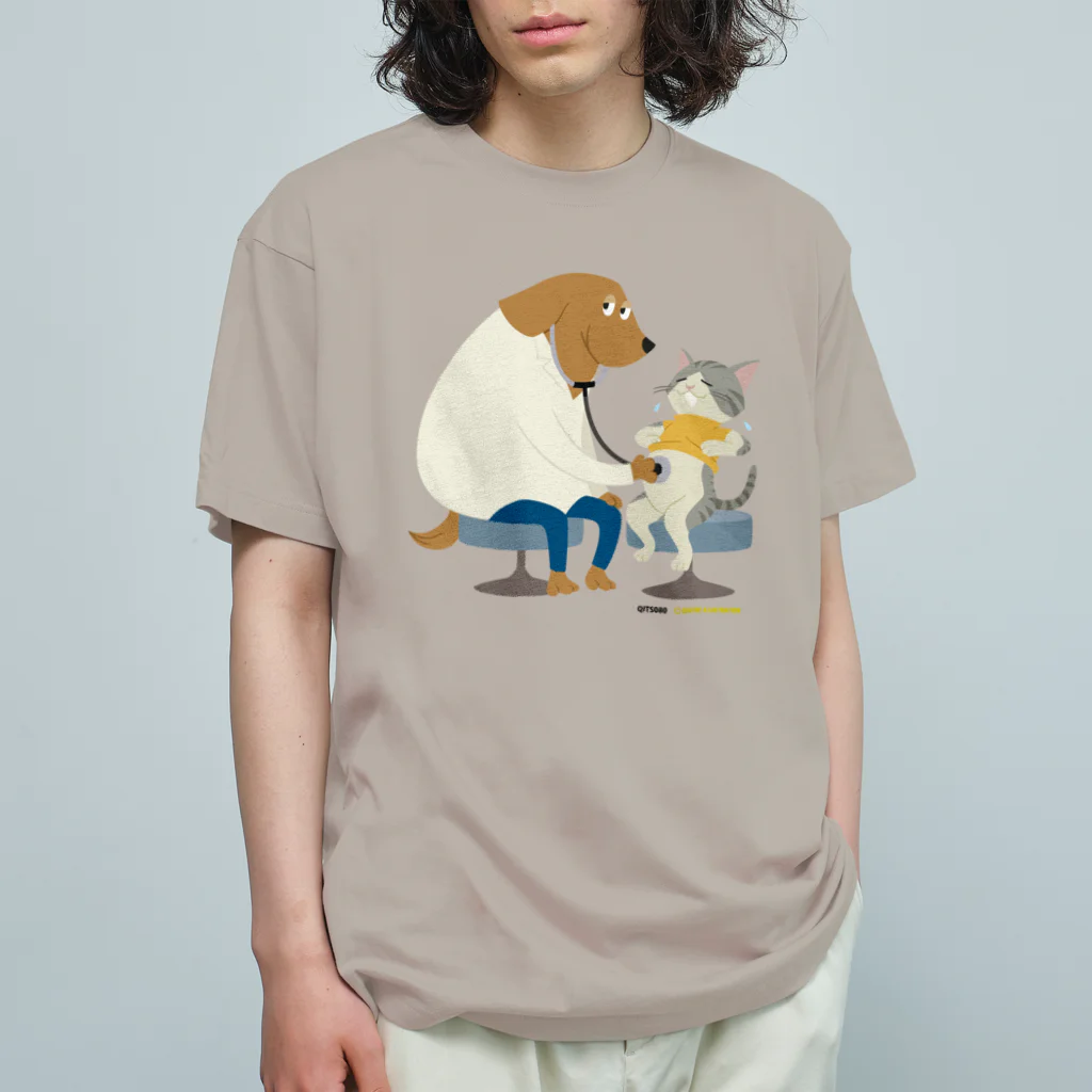 Quatre Illustrationの犬のお医者さん オーガニックコットンTシャツ