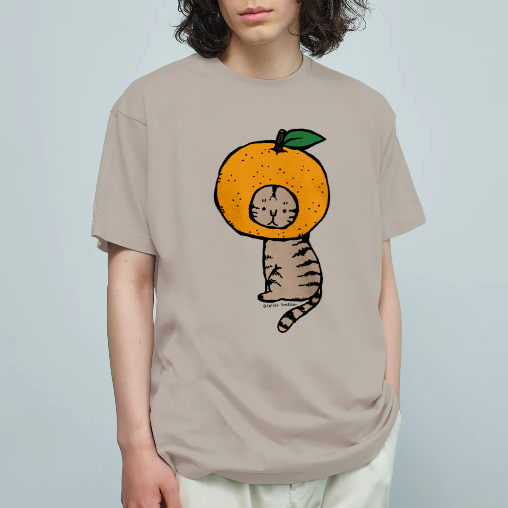 ほっかむねこ屋（アトリエほっかむ）のみかんかぶりねこ Organic Cotton T-Shirt