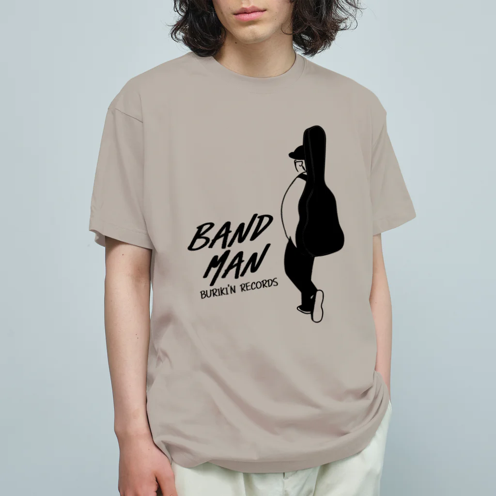 BURIKI'N RECORDSのBANDMAN(ロゴ黒) オーガニックコットンTシャツ