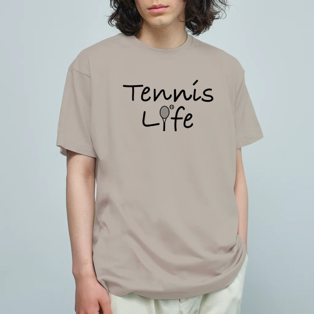 sports_tower スポーツタワーのテニス・TENNIS・ライフ・筆記文字・アイテム・デザイン・ラケット・ガット・イラスト・スポーツ・Tシャツ・サーブ・男子・女子・かっこいい・かわいい・選手・画像・ボール・王子・応援 Organic Cotton T-Shirt