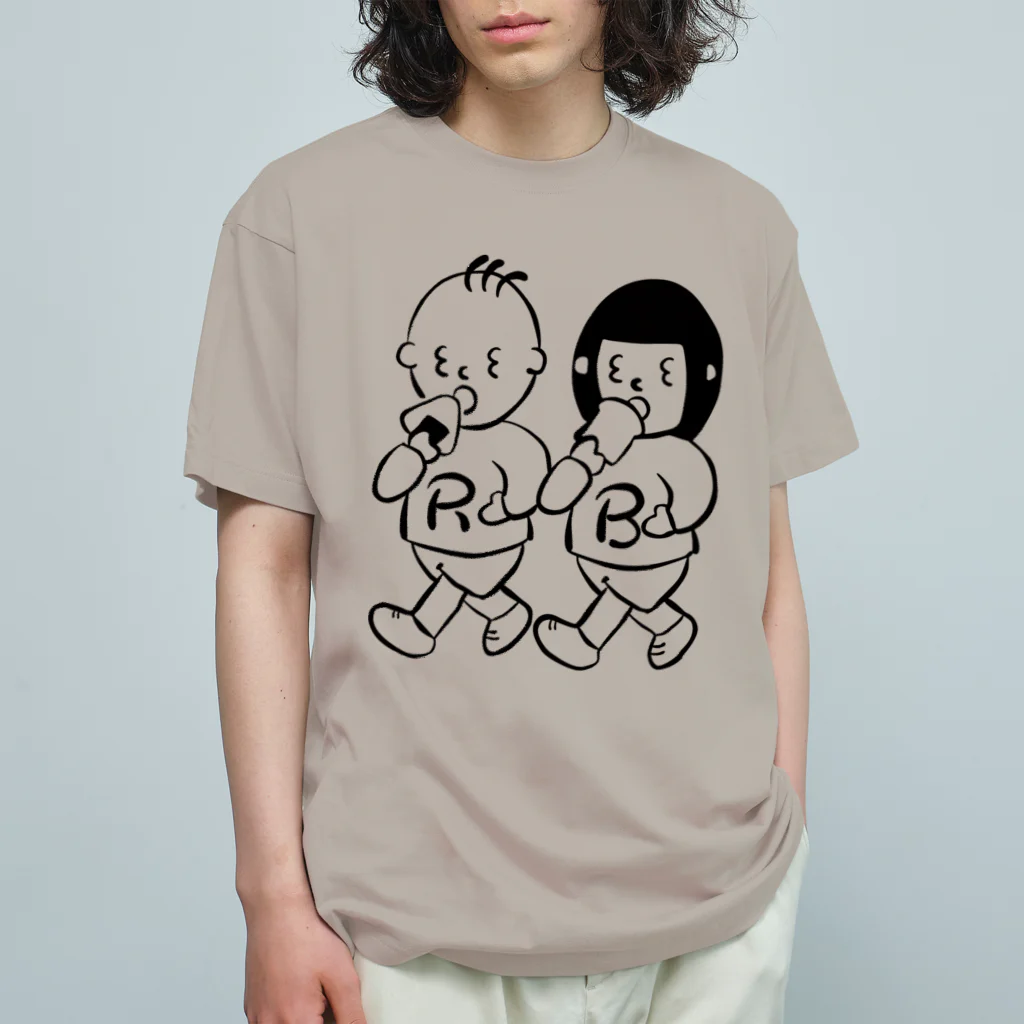 ランニングと朝食のランブレちゃんロゴTシャツ（背面白ロゴ） Organic Cotton T-Shirt