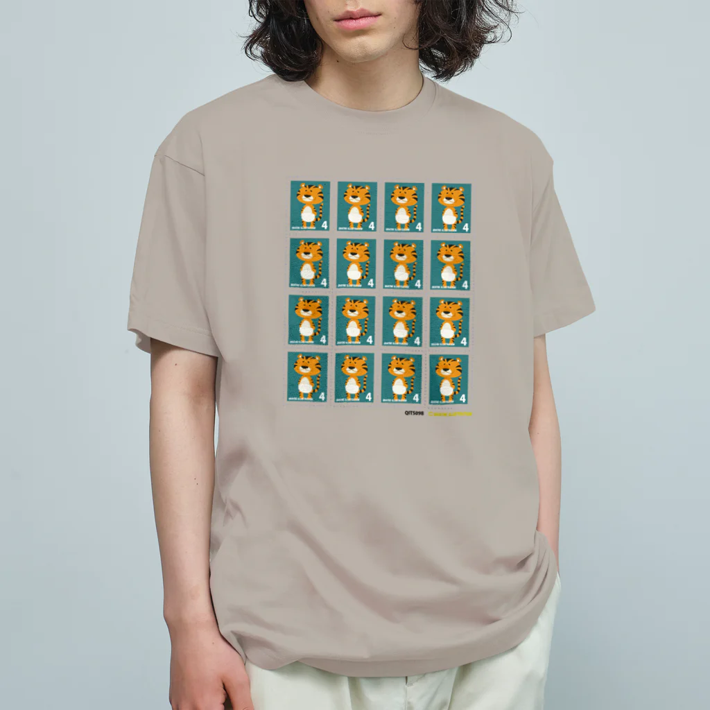 Quatre Illustrationのキャトル切手_オムツトラ4×4 オーガニックコットンTシャツ