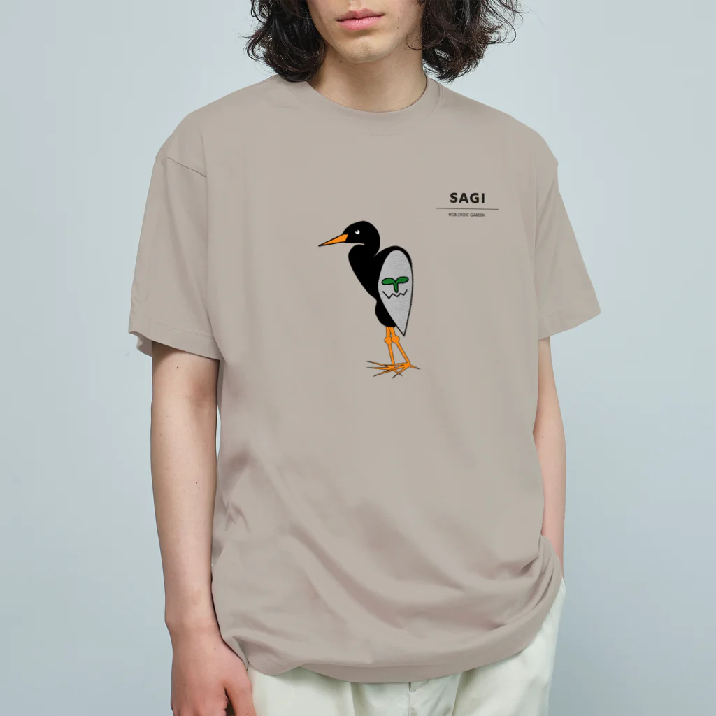 NOBLEROSEGRAFFITIのSAGI（サギさん） オーガニックコットンTシャツ