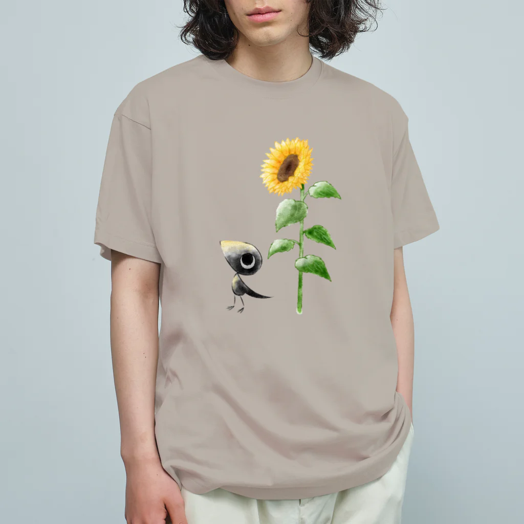 甘漏り屋のからすっこ・ヒマワリ Organic Cotton T-Shirt