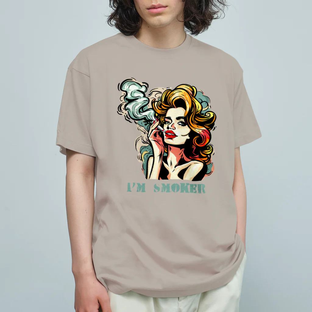 islandmoon13の煙草を吸う美女 オーガニックコットンTシャツ