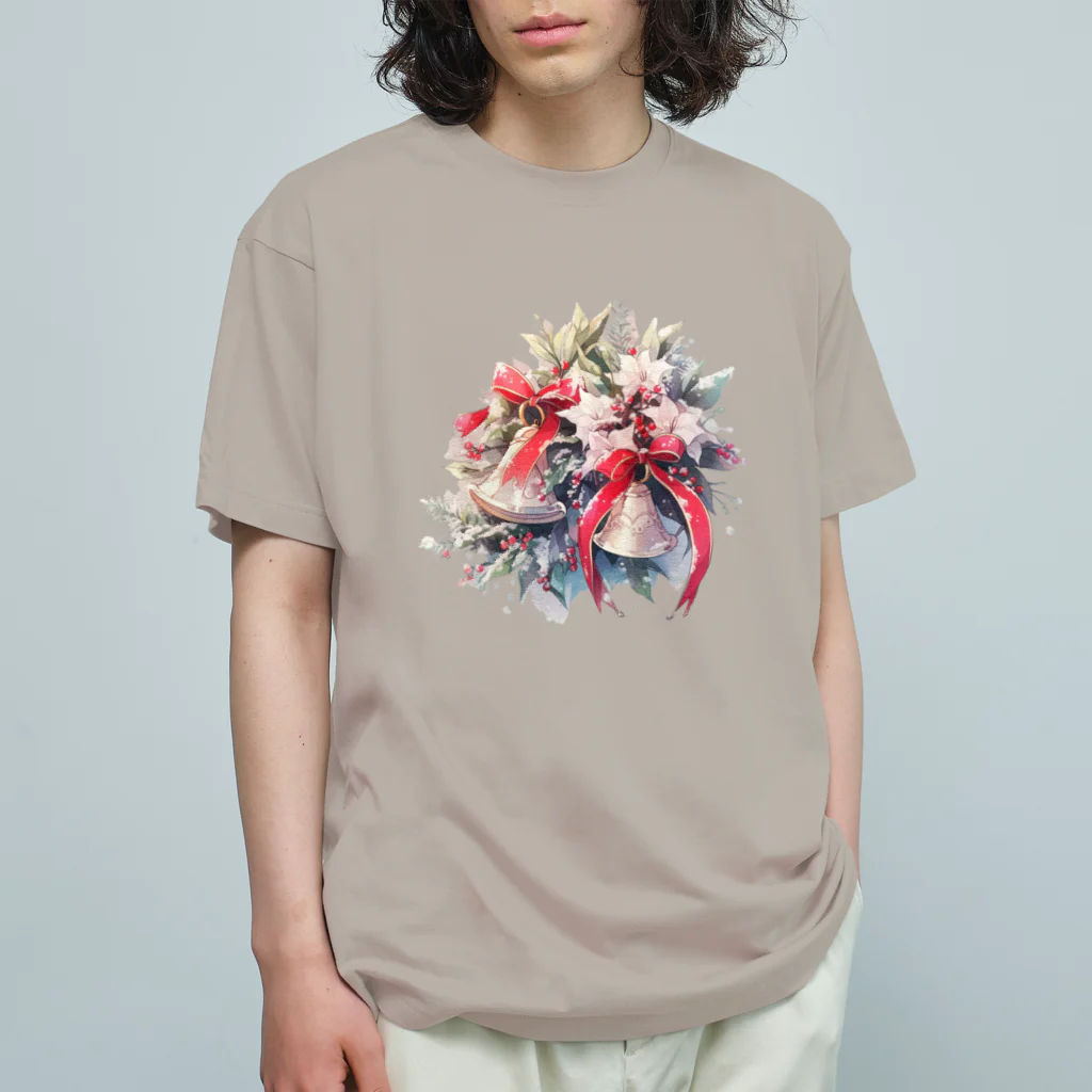 Stellaの水彩画タッチの幸せな音色を奏でるクリスマスベル Organic Cotton T-Shirt