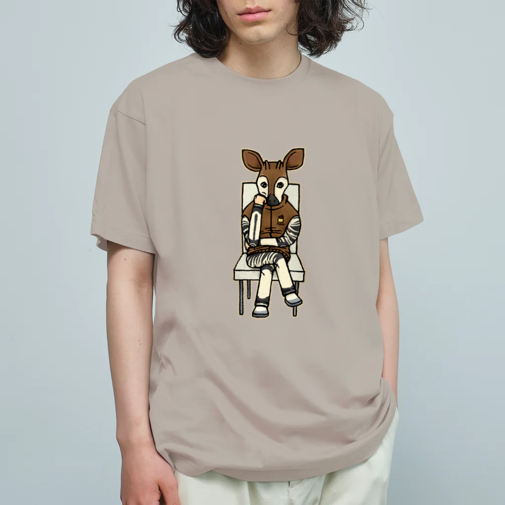 すとろべりーガムFactoryの物思いにふけるオカピ氏 Organic Cotton T-Shirt