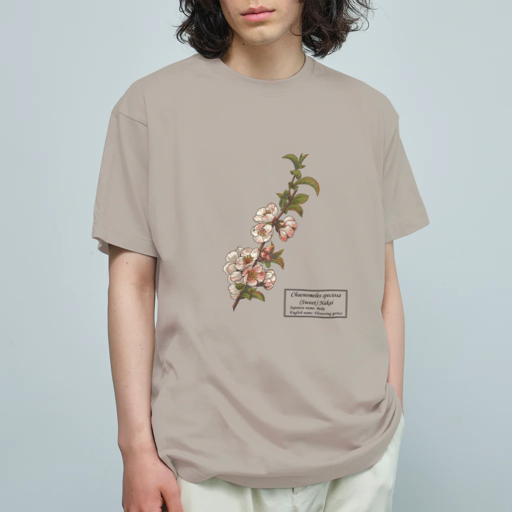 たくみのグッズショップのボケ（Chaenomeles speciosa） オーガニックコットンTシャツ