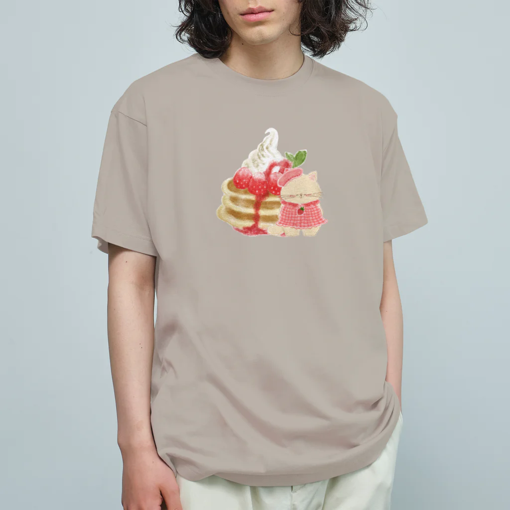 coeur.yu（クードットユー）のプーミーちゃんといちごのパンケーキ オーガニックコットンTシャツ