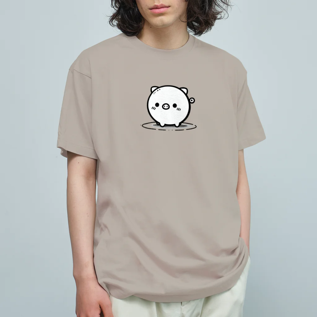 終わらない夢🌈のまんまる🐷ぶたちゃん😍 オーガニックコットンTシャツ