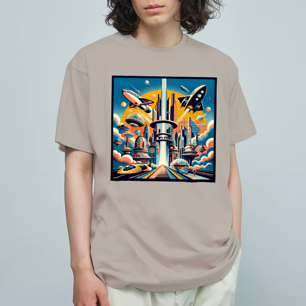 Dexsterの過去の未来観　retro-futurism design01 Organic Cotton T-Shirt