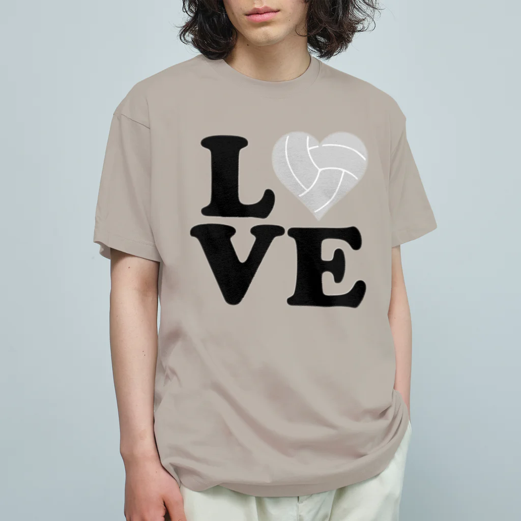 【volleyball online】の「ＩLOVE バレーボール」 オーガニックコットンTシャツ