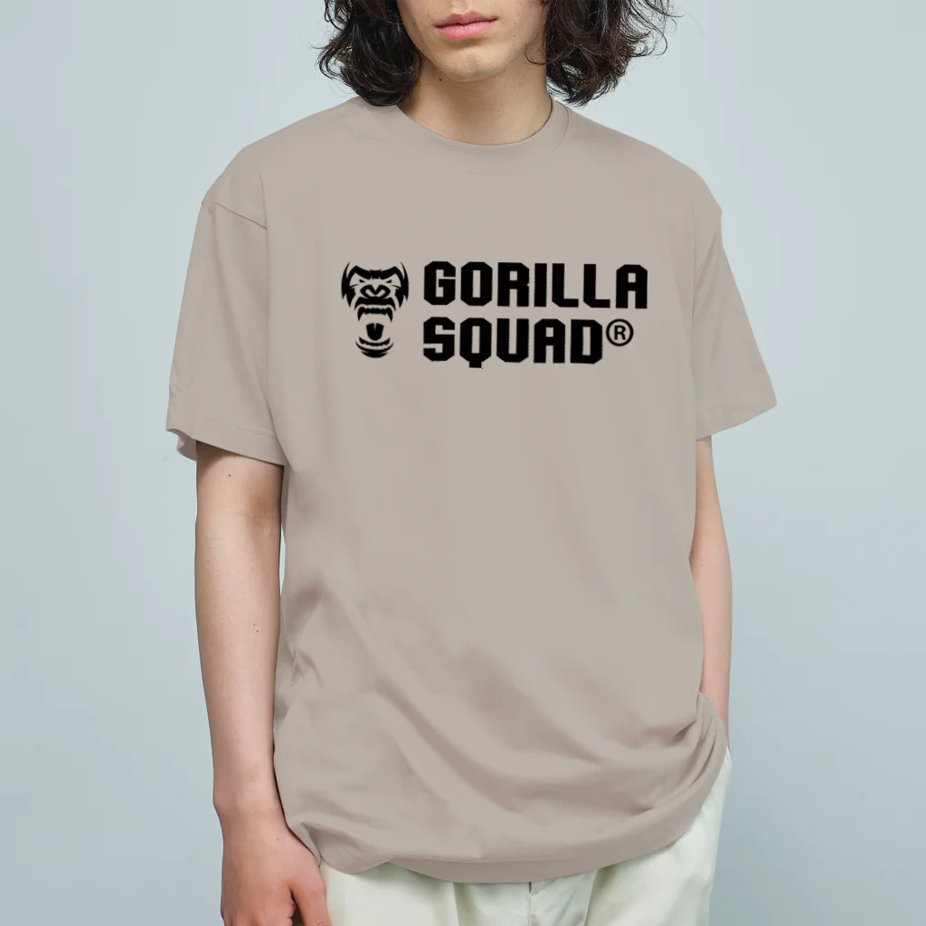 GORILLA SQUAD 公式ノベルティショップのGORILLA SQUAD ロゴ黒 유기농 코튼 티셔츠