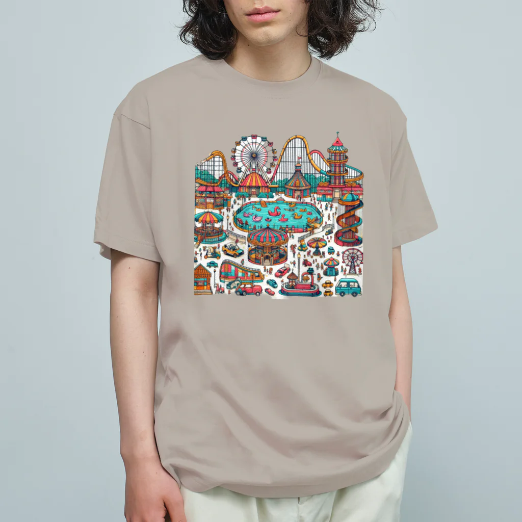 ぴくちゃー55の楽しい遊園地 オーガニックコットンTシャツ