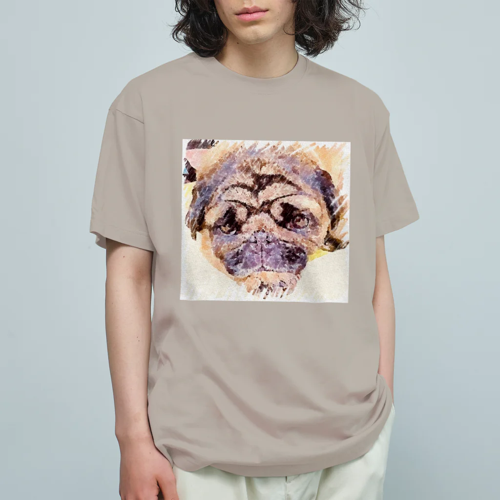 KenHana ハウスのパグ犬　花ちゃん オーガニックコットンTシャツ