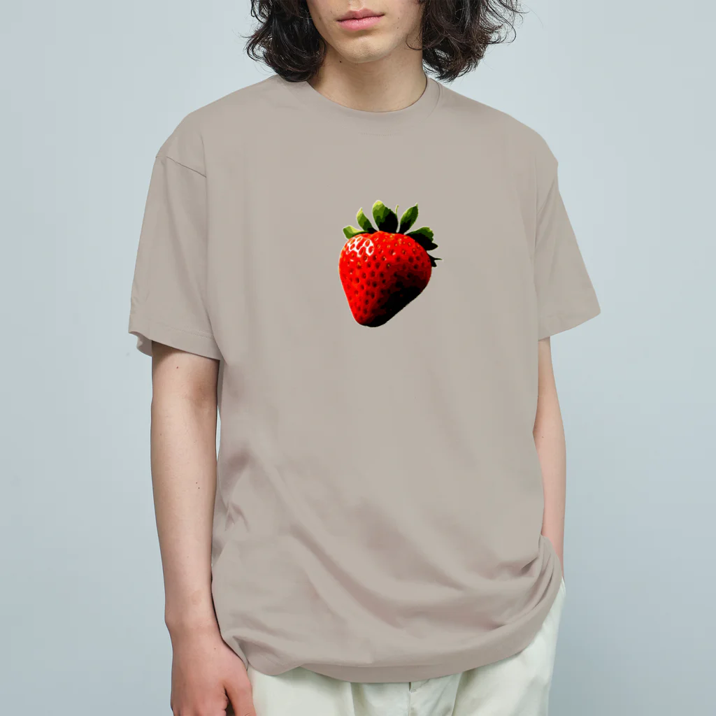 029to0831のレトロ調イチゴ Organic Cotton T-Shirt