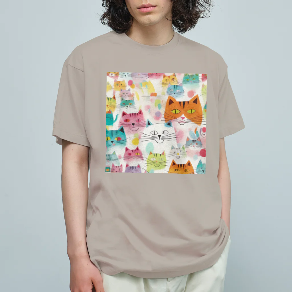 F2 Cat Design Shopのbeloved cats 002 オーガニックコットンTシャツ