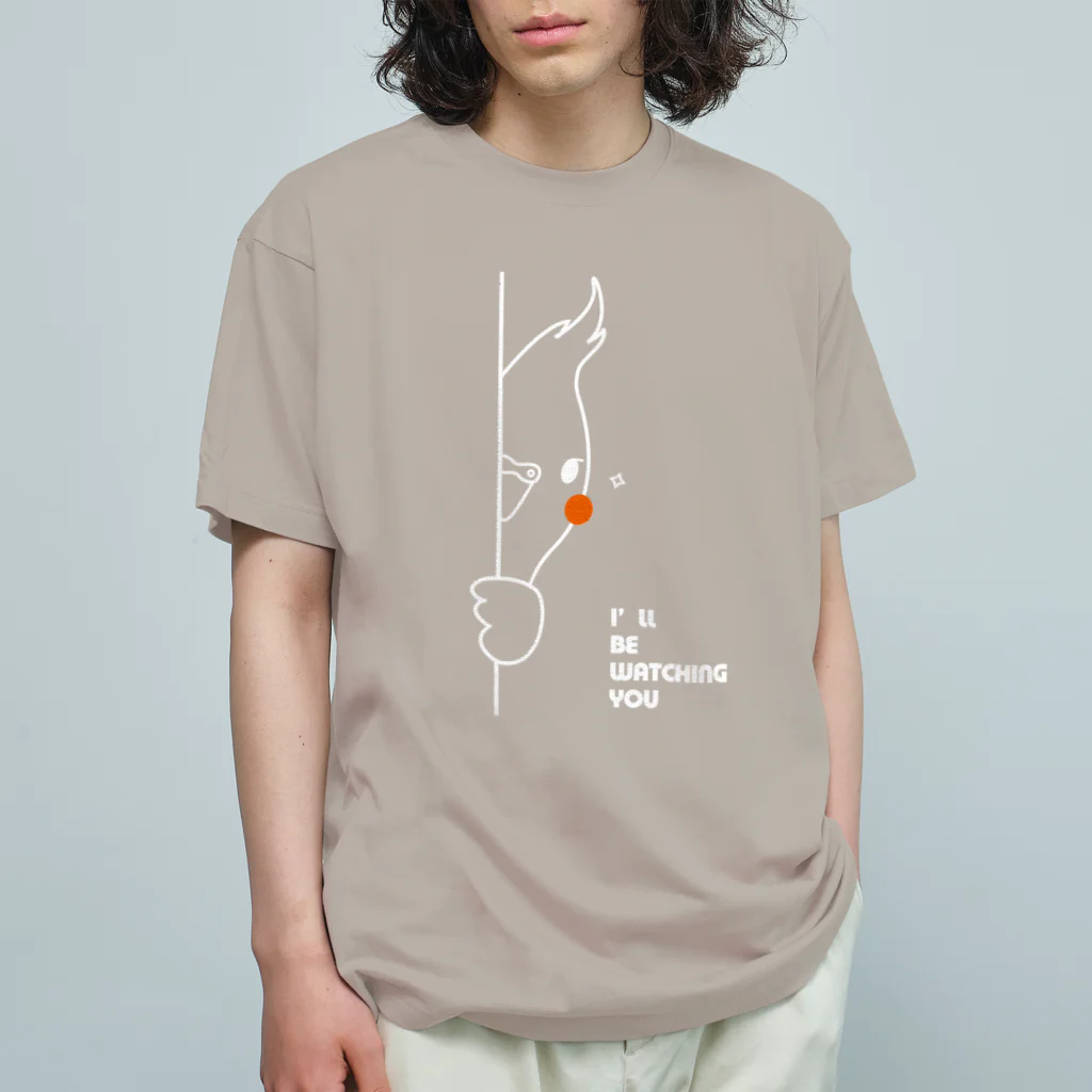 Bo tree teeのオカメインコ ( white / ロゴマークあり ) オーガニックコットンTシャツ