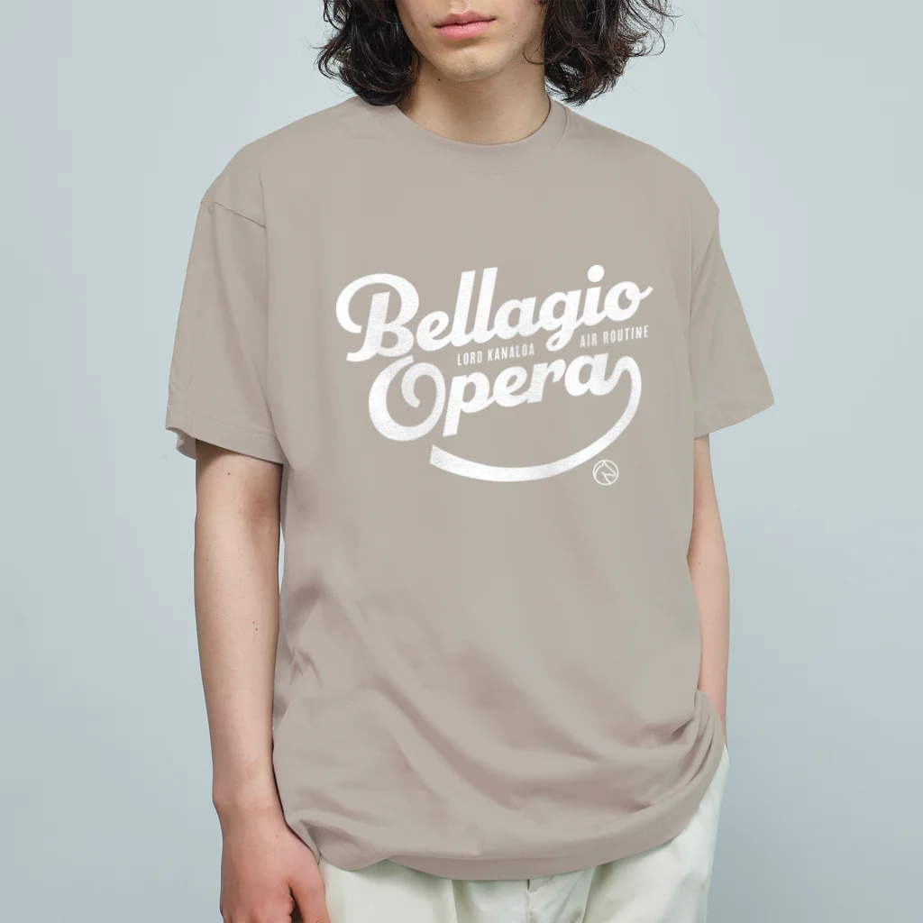 競馬おしゃれグッズ製作所のベラジオオペラ（タイポグラフィWHITE） Organic Cotton T-Shirt