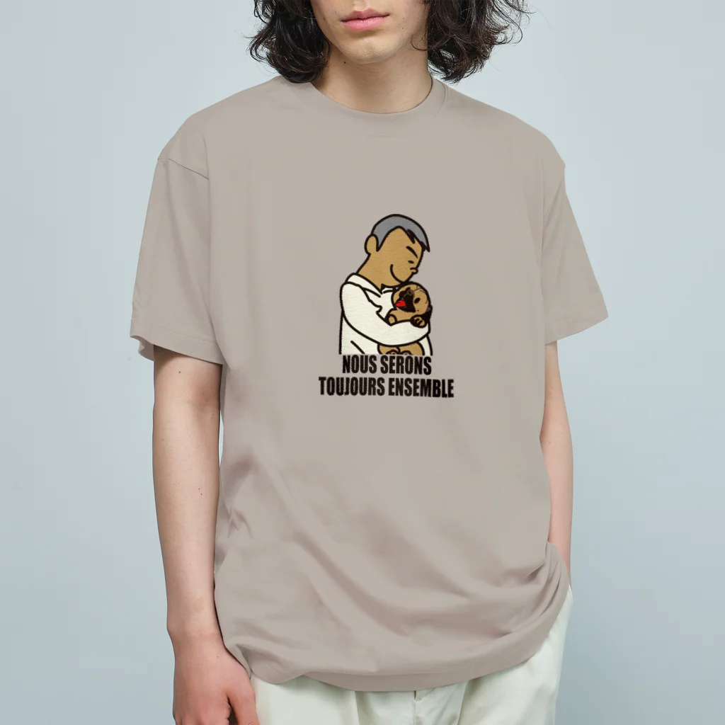 BEAM's STOREの【パパとわんこ（papa et chien)】Nous serons toujours ensemble. オーガニックコットンTシャツ