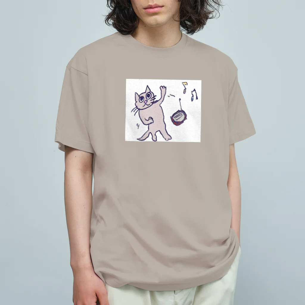 PAW WOW MEOWのダンシング★キャット オーガニックコットンTシャツ