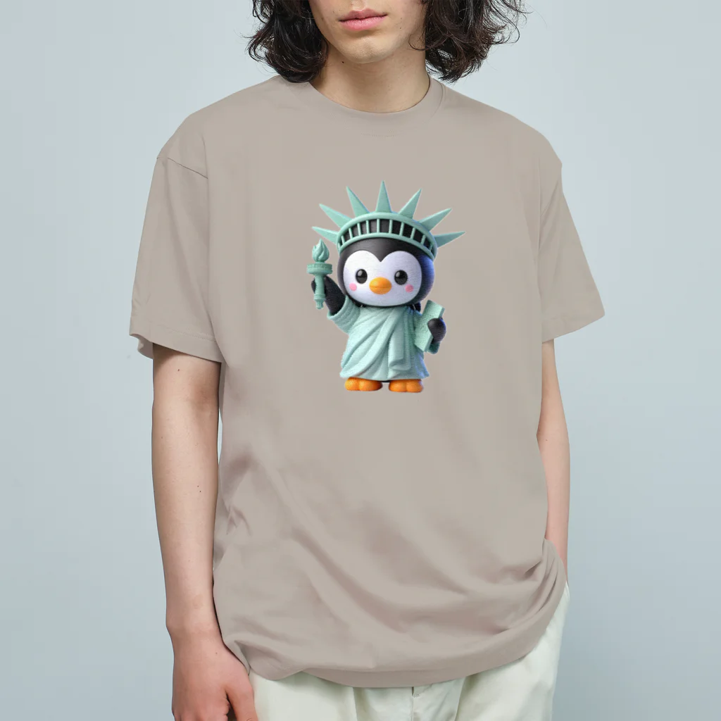 JUPITERの自由のペンギン像 オーガニックコットンTシャツ