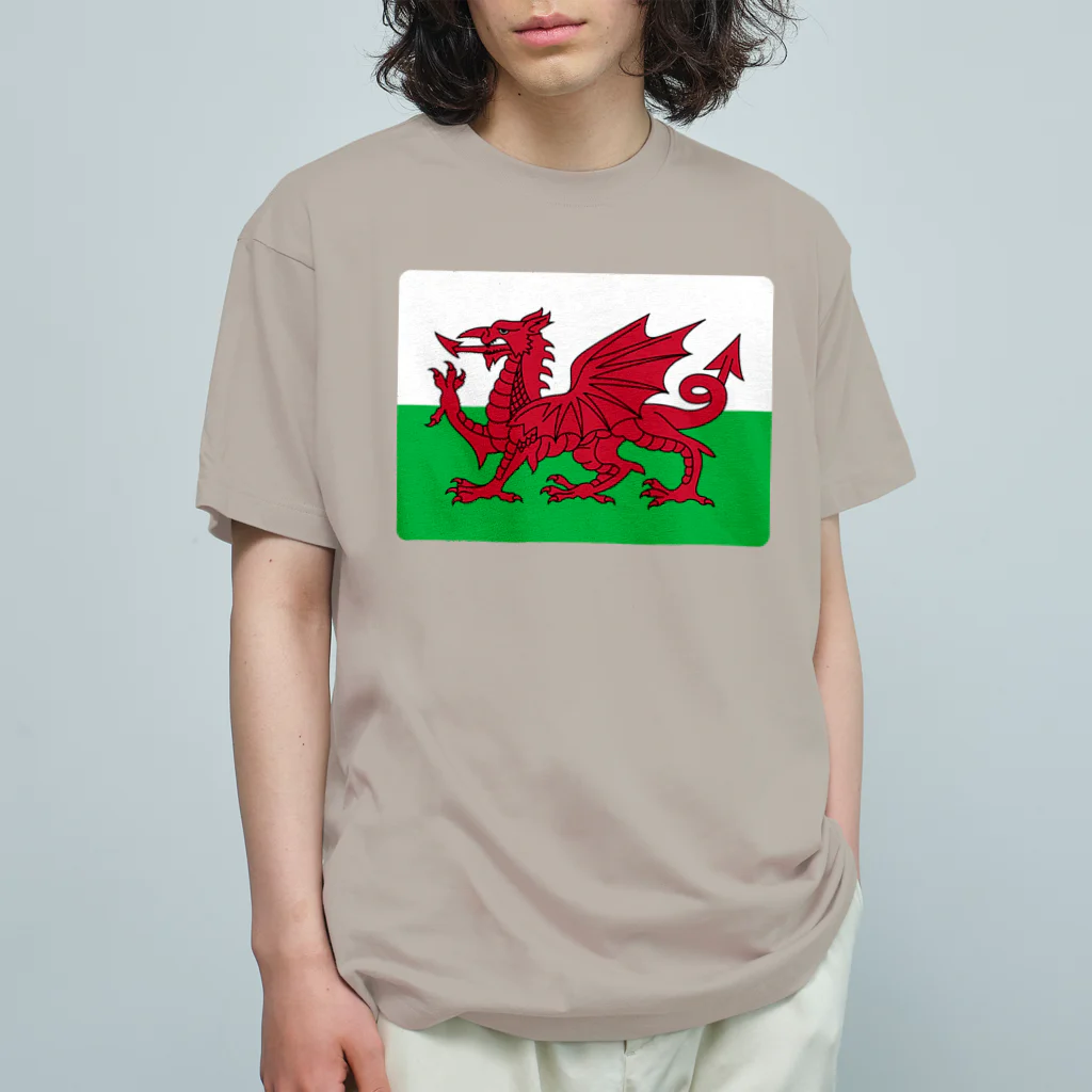 お絵かき屋さんのウェールズの旗 オーガニックコットンTシャツ