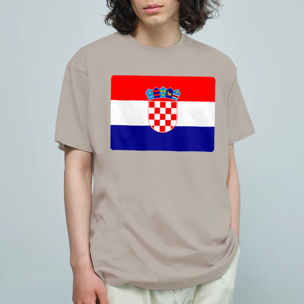お絵かき屋さんのクロアチアの国旗 Organic Cotton T-Shirt
