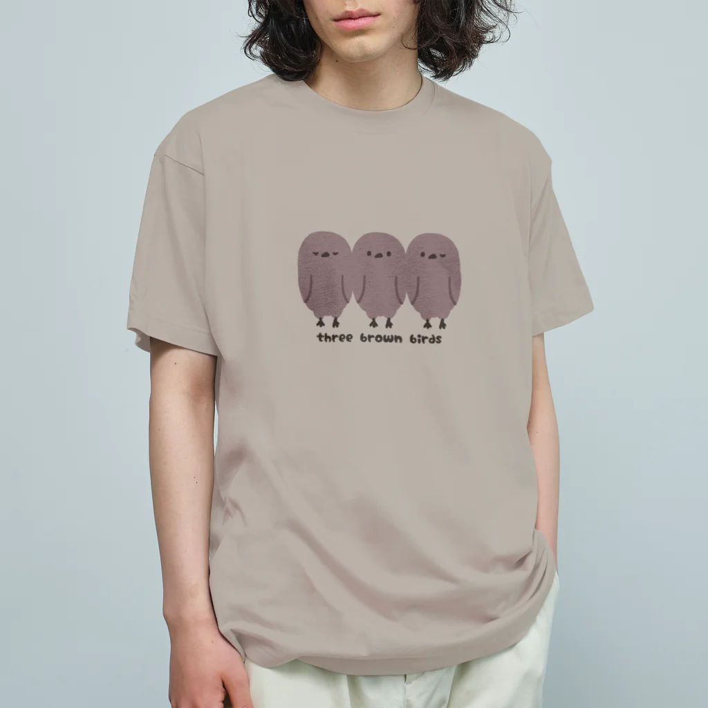 ゆきおのスリー・ブラウン・バーズ Organic Cotton T-Shirt