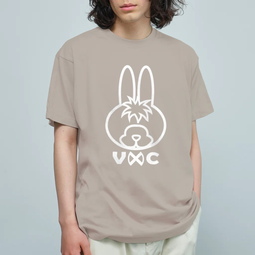 VIRTUAL CROSSのRabbit Logo white オーガニックコットンTシャツ