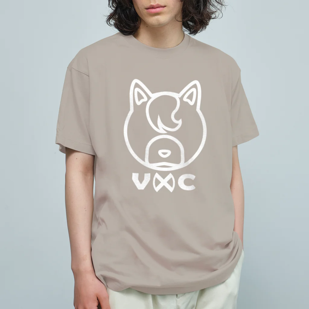 VIRTUAL CROSSのShiba Logo white  Organic Cotton T-Shirt