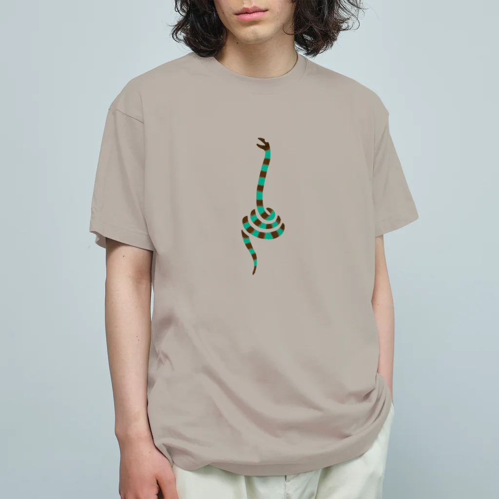 ツバメ堂のしましまのヘビ オーガニックコットンTシャツ