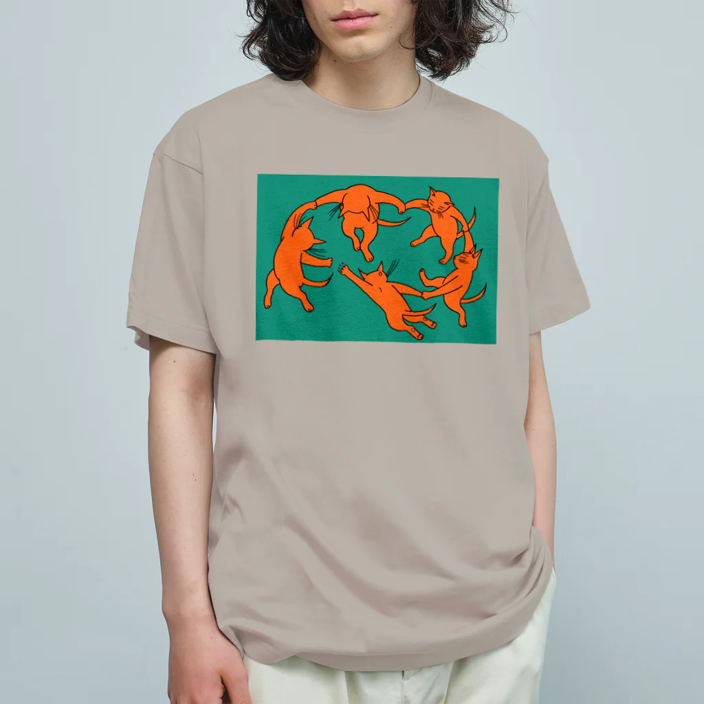 mikepunchのネコのダンス オーガニックコットンTシャツ