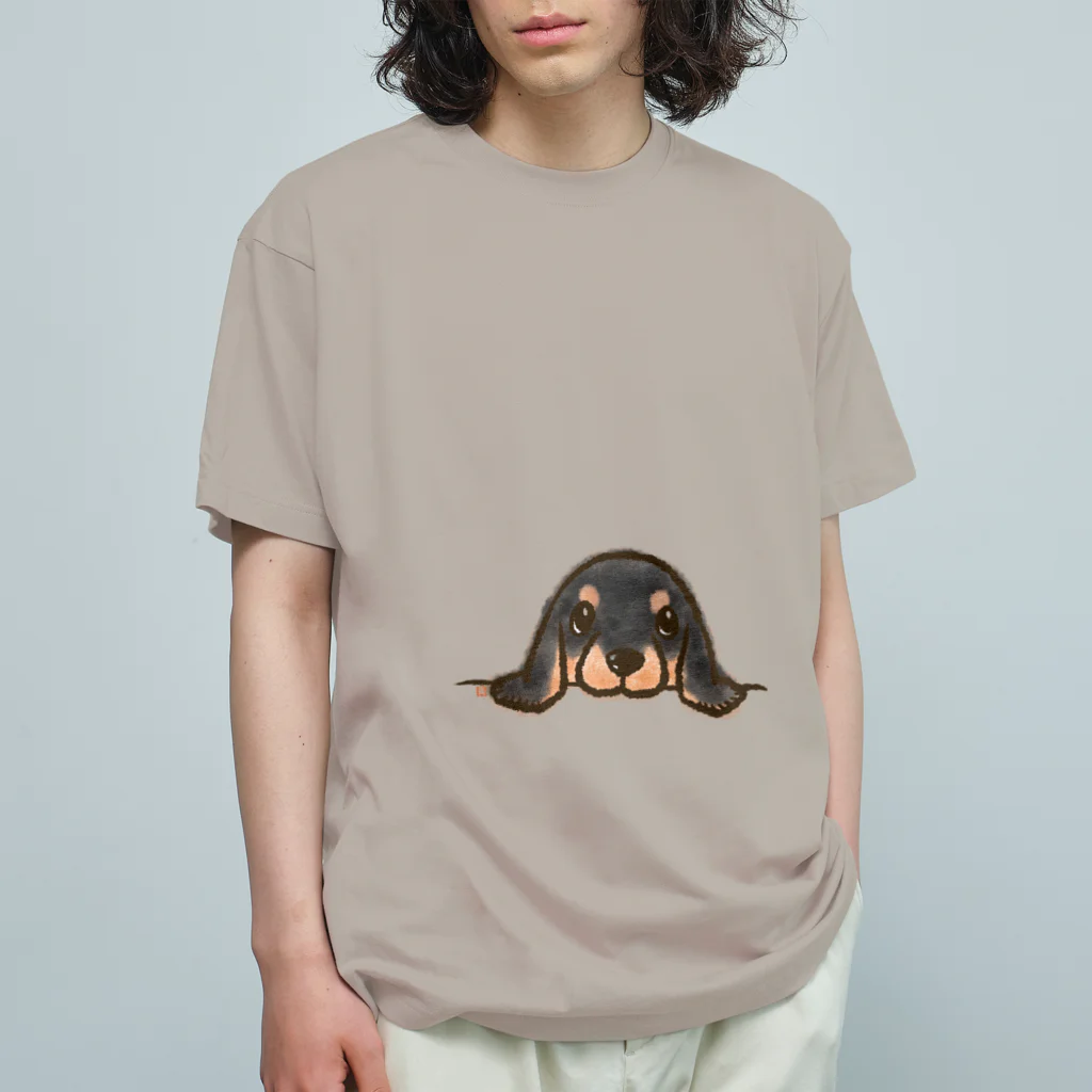 真希ナルセ（マキナル）のあごのせダックス（ブラタン） オーガニックコットンTシャツ