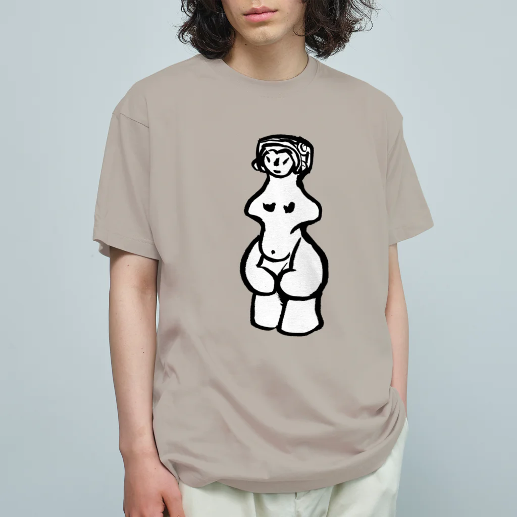 工房ＨＡＮＺＯＵの前面(片面)プリント　縄文のビーナスさん　土偶シリーズ Organic Cotton T-Shirt