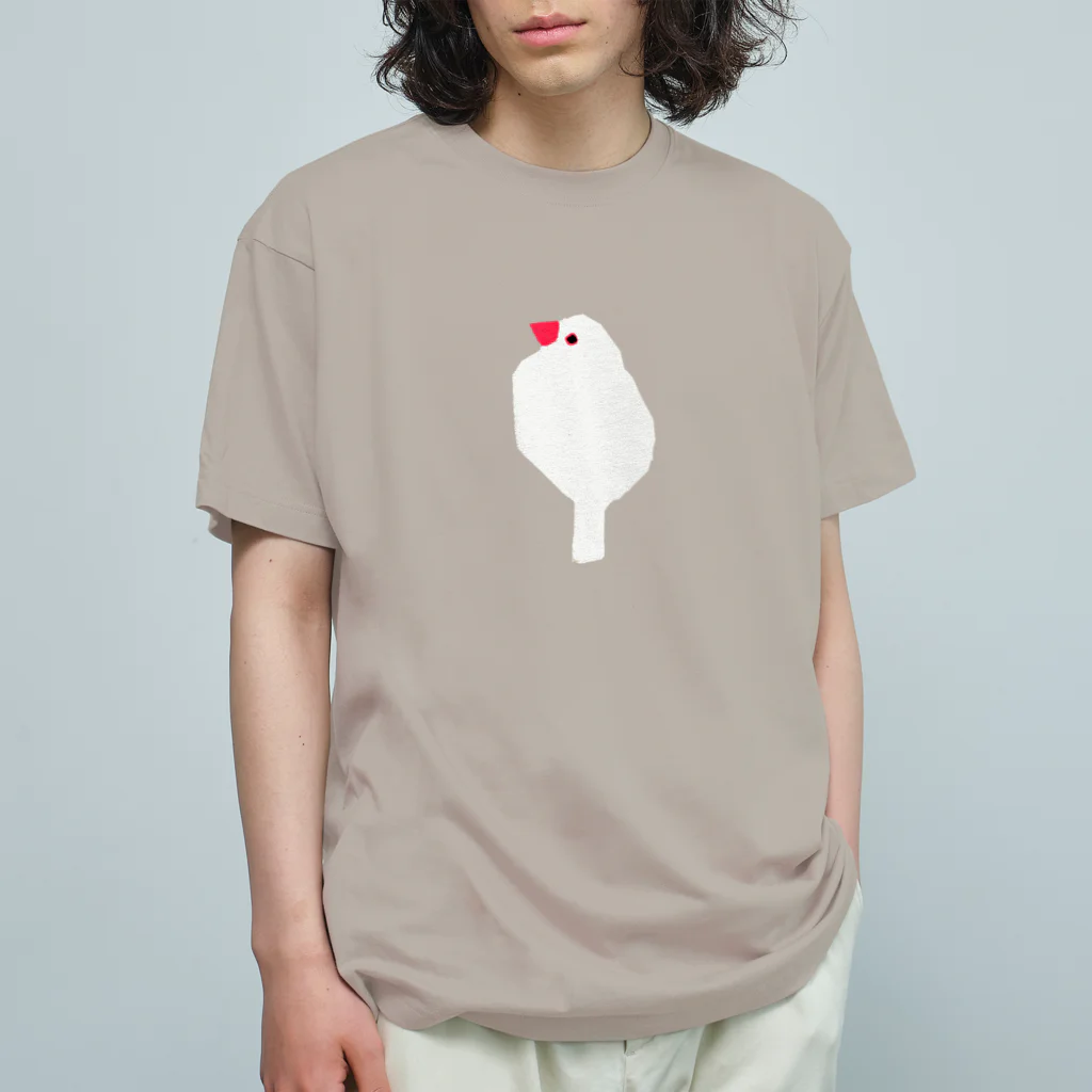 sucre usagi (スークレウサギ）の文鳥といっしょに オーガニックコットンTシャツ