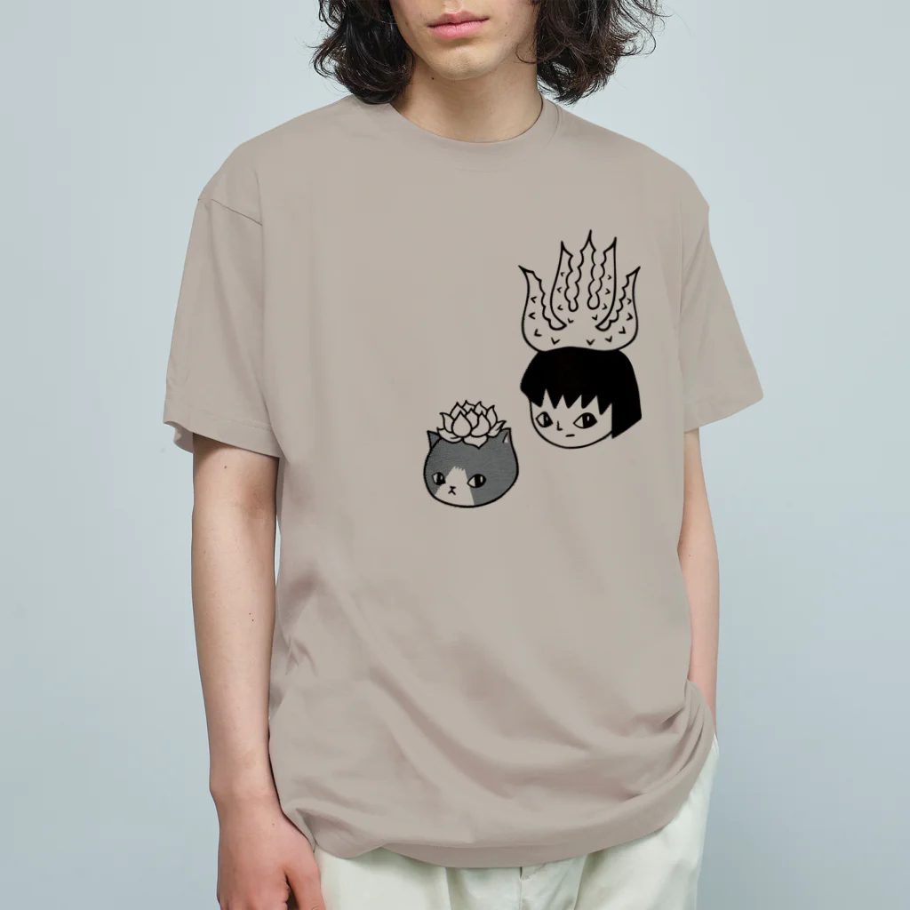 nanaqsaのアロエのアッちゃんとエケネコ Organic Cotton T-Shirt