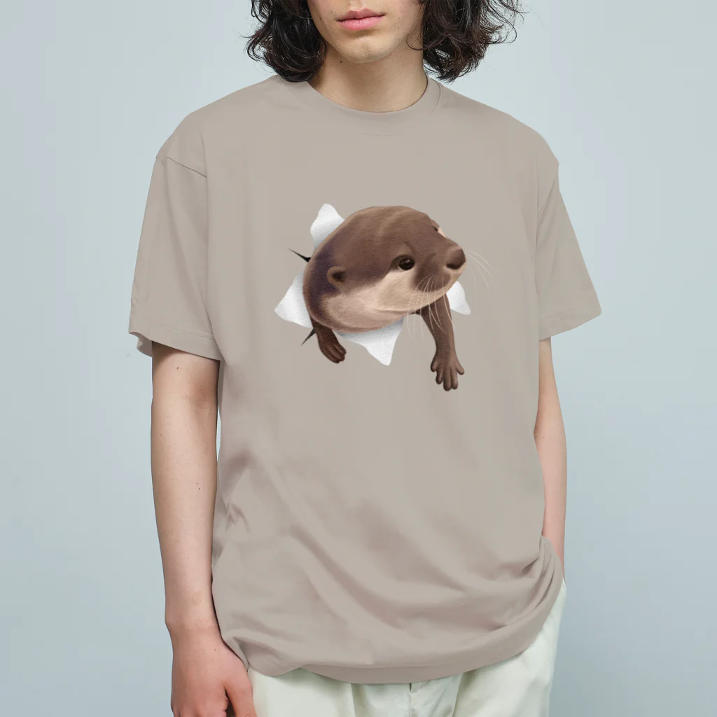 カワウソとフルーツのひょっこりカワウソ Organic Cotton T-Shirt