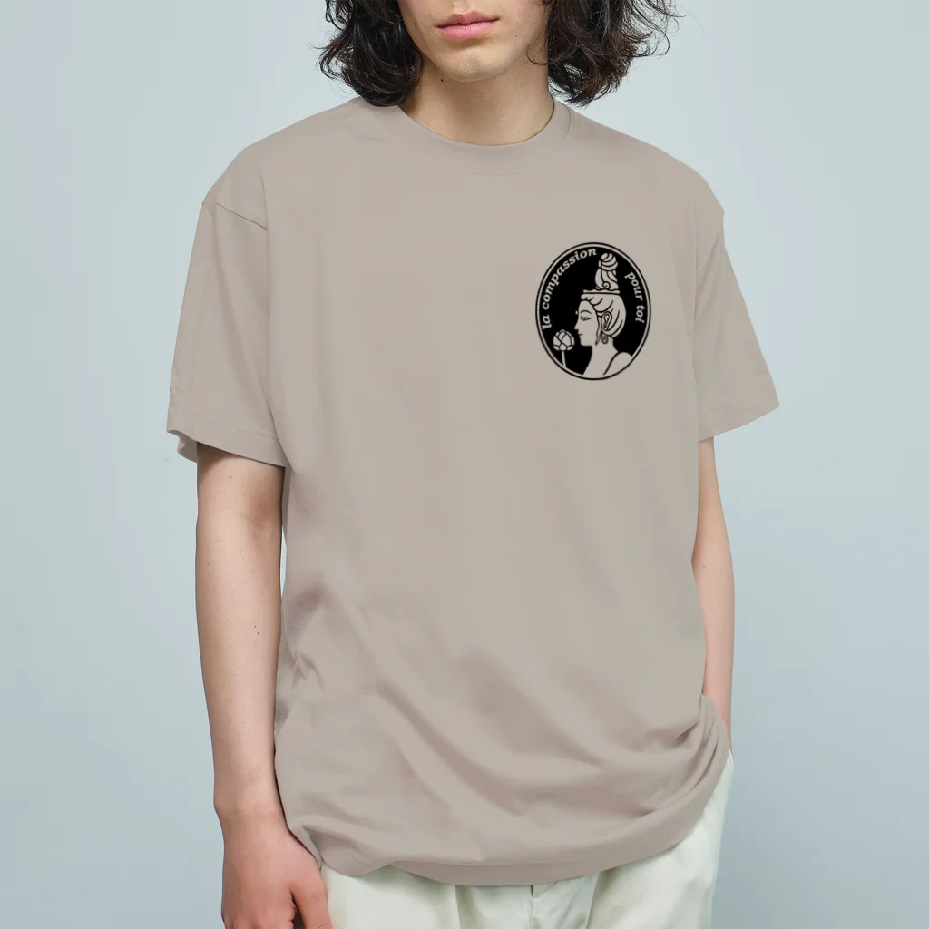 Bo tree teeのCameo (black) オーガニックコットンTシャツ