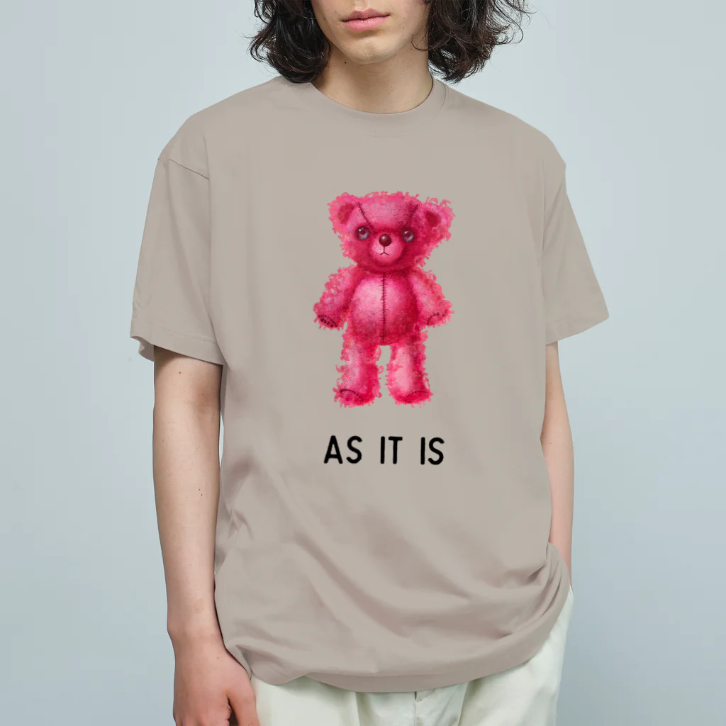 cocoartの雑貨屋さんの【As it is】（桃くま） オーガニックコットンTシャツ