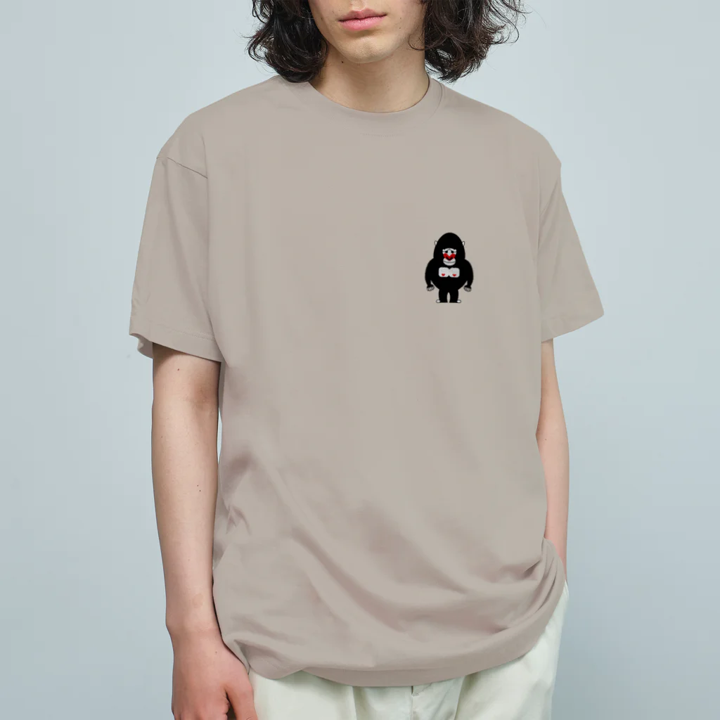 ASAMARU園のハートのゴリラ 유기농 코튼 티셔츠