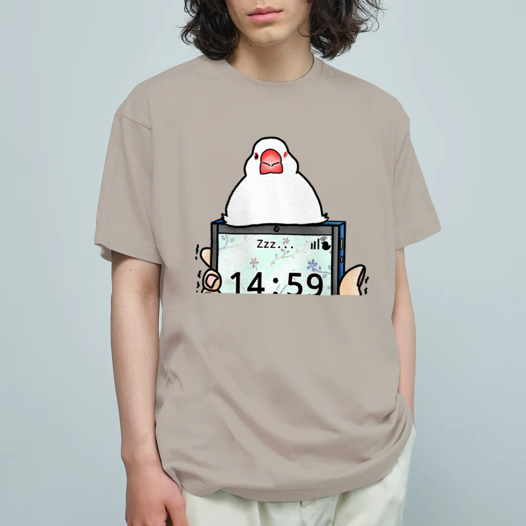 Lily bird（リリーバード）の「小鳥が眠りたがってるんだ」（白文鳥） オーガニックコットンTシャツ