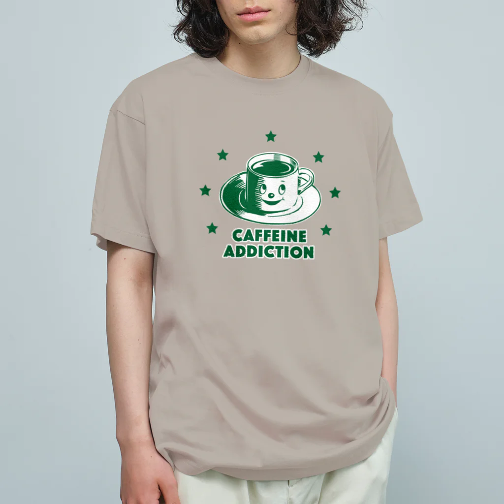 LONESOME TYPE ススのカフェイン中毒 (CAFFEINE ADDICTION：GREEN) オーガニックコットンTシャツ