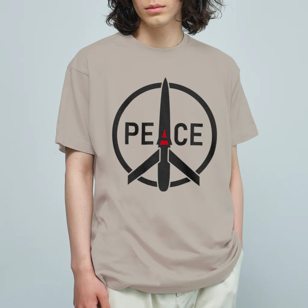 StudioチャカののPEACEミサイル オーガニックコットンTシャツ