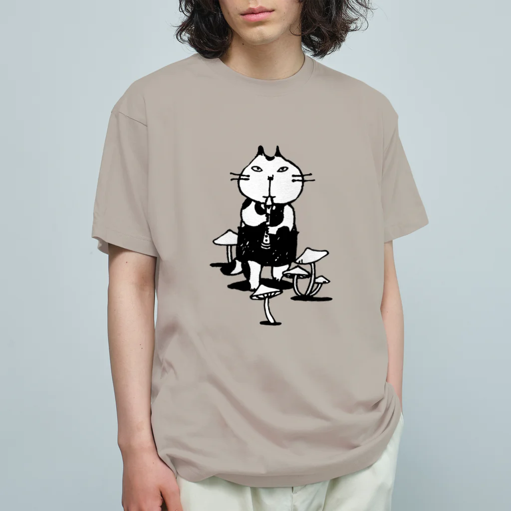 なまらやのきのこと笛猫 オーガニックコットンTシャツ