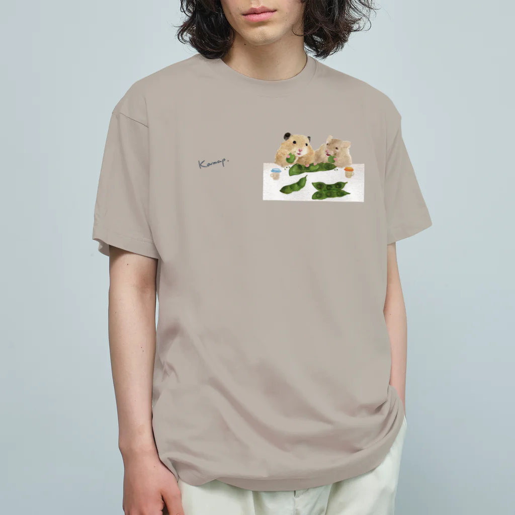 KAMAP ＆ Ricaの【KAMAP】枝豆とハムスター兄弟 オーガニックコットンTシャツ