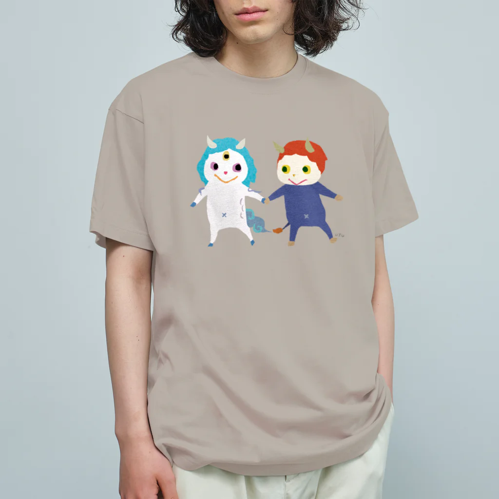 おばけ商店のおばけTシャツ＜白澤と件＞ Organic Cotton T-Shirt