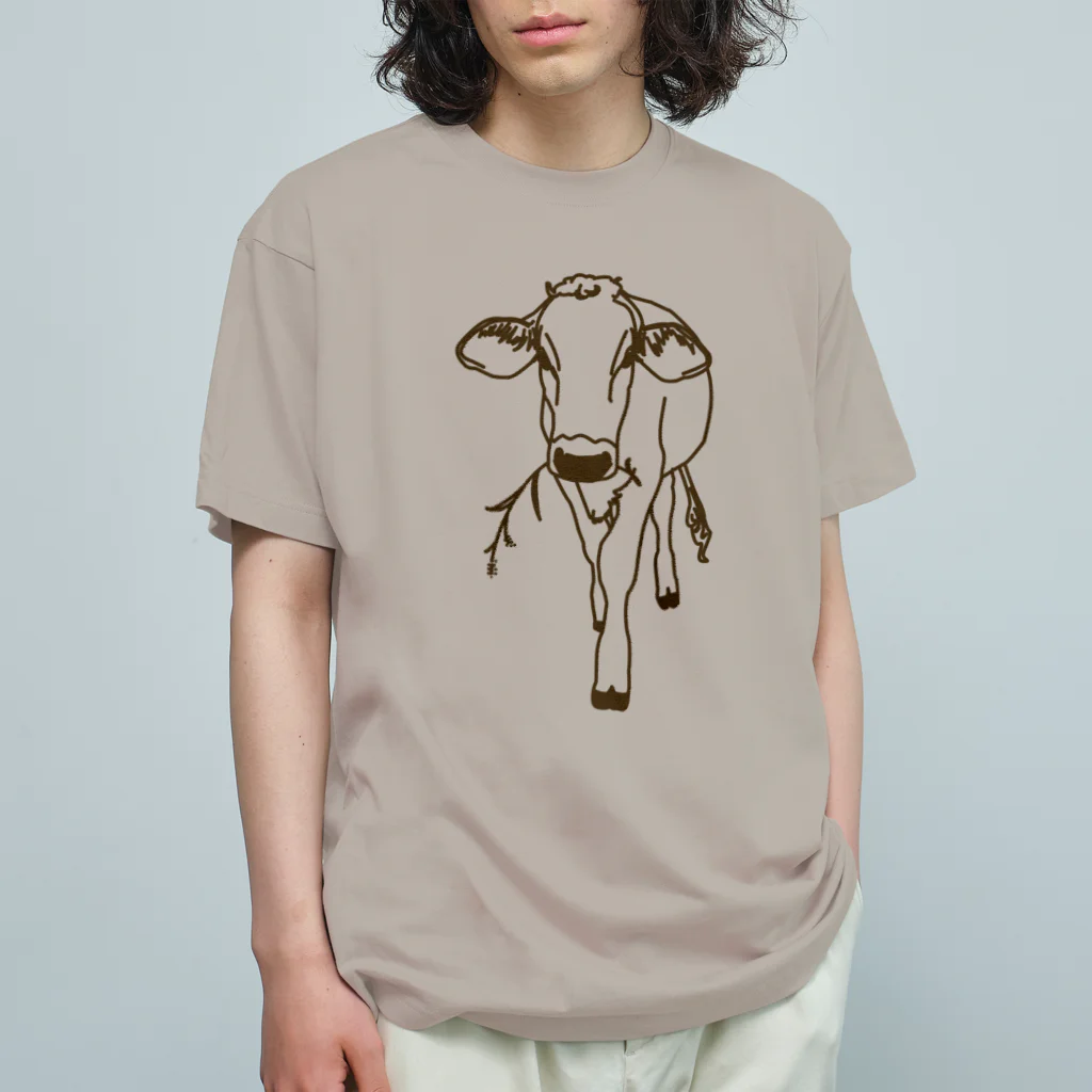 USHIDELEK(ウシデレ)の育成の牛 Organic Cotton T-Shirt