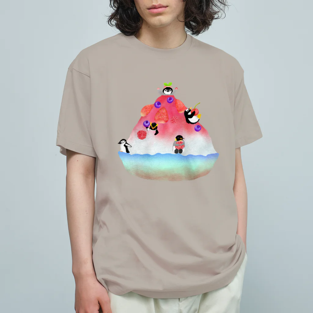 Lily bird（リリーバード）のかき氷とペンギンたち① オーガニックコットンTシャツ